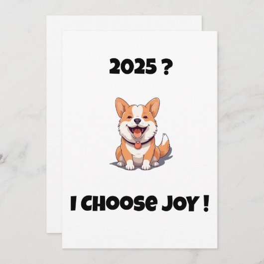 Chien joyeux 2025 ? JE CHOISIS LA JOIE Carte (Devant / Derrière)