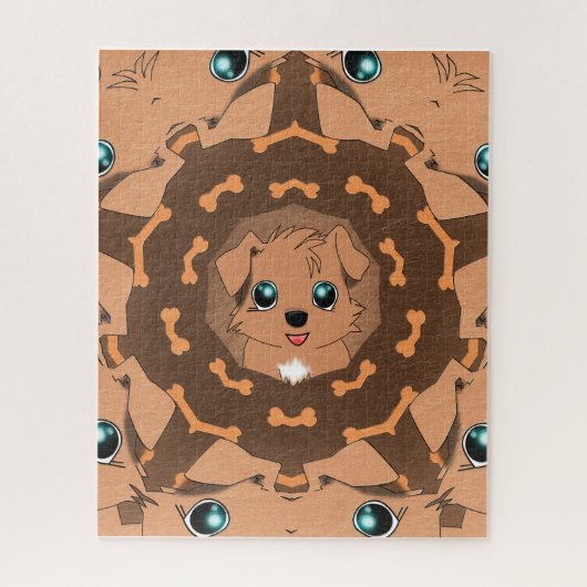 Chien kawaii legpuzzel (Verticaal)