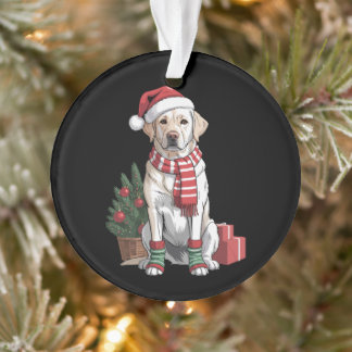 Chien Labrador Retriever Noël Chapeau et Écharpe d