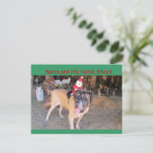 Chien maître père Noël Carte postale de Noël (Debout devant)