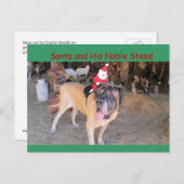 Chien maître père Noël Carte postale de Noël (Devant / Derrière)