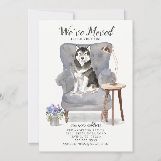 Chien malamué | Faire-part de déplacement (Devant)