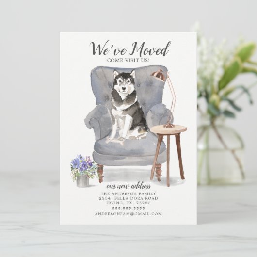 Chien malamué | Faire-part de déplacement (Debout devant)