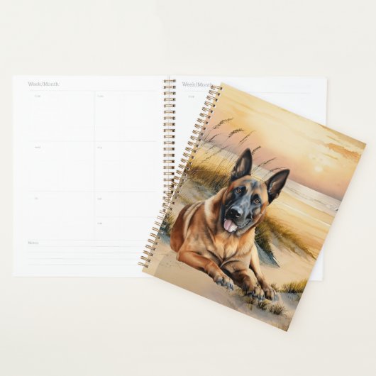 Chien Malinois Belge Anse de la Plage Côtière (Devant avec enveloppe)
