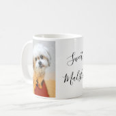 Chien Malshi Avec Mug De Café Texte (Devant gauche)