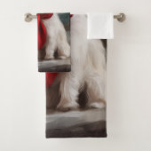 Chien maltais à Noël de neige (En situation)