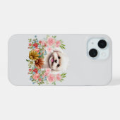 Chien maltais aux fleurs, Chien maltais mignon (Verso Horizontal)