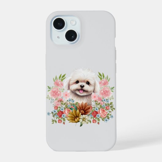 Chien maltais aux fleurs, Chien maltais mignon (Verso)