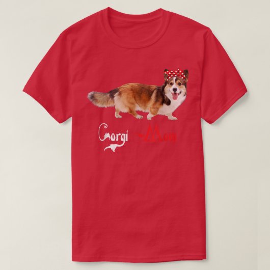 Chien Mama Chiot Maman Corgi T-Shirt (Design devant)