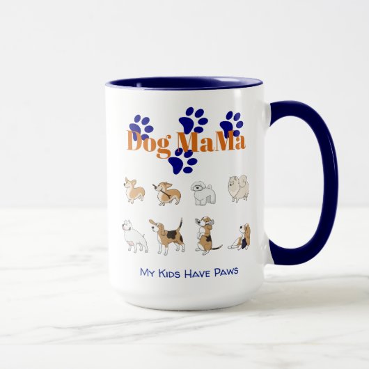Chien Mama Vibes Mug - Parce Que Mes Enfants Ont D (Droite)