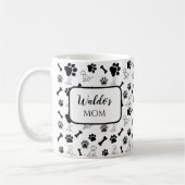 Chien Maman / Papa Café Mug Cadeau noir et blanc (Gauche)