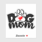 Chien Maman Paw Heart Vinyl Stickers (Feuille)