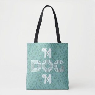 Chien Maman typographie moderne sac fourre-tout bl