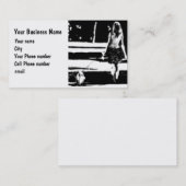 Chien marchant - carte de visite se reposant (Devant / Derrière)