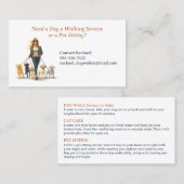 Chien Marcher Animaux de compagnie assis Carte de  (Devant / Derrière)