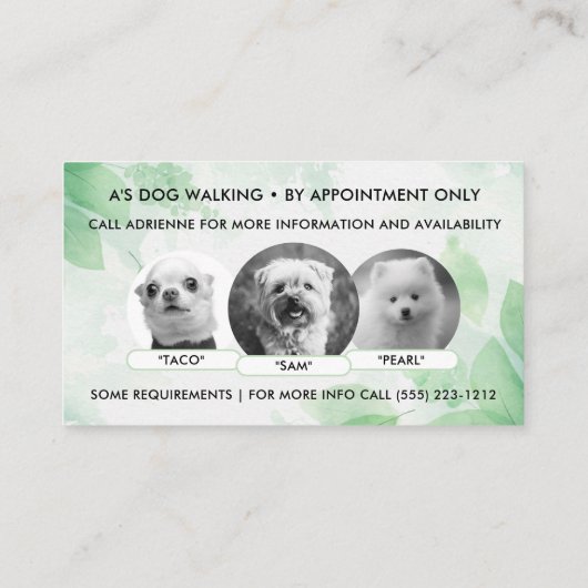 Chien Marcher QR Code Carte de visite photo (Dos)