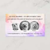 Chien Marcher QR Code Carte de visite photo (Dos)