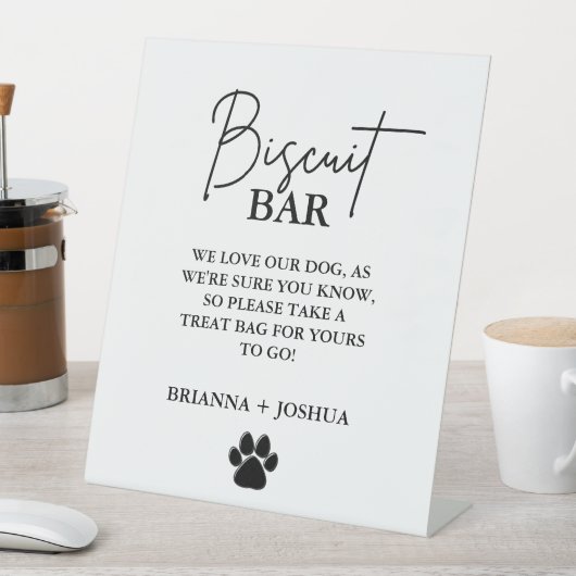 Chien mariage moderne traiter signe biscuit bar en (In SItu)