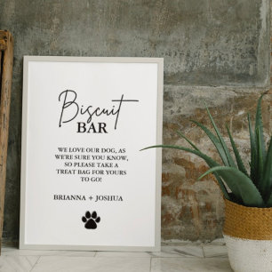 Chien mariage moderne traiter signe biscuit bar en