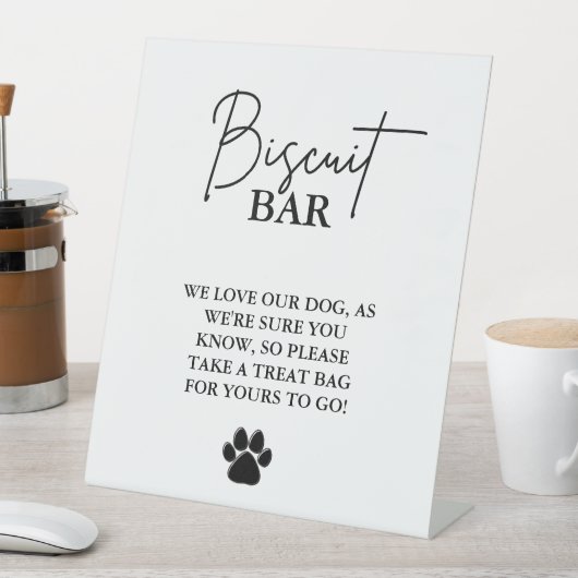 Chien mariage moderne traiter signe biscuit bar en (In SItu)