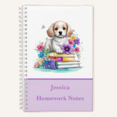 Chien Mignon Adorable & Livres Aquarelle École (Recto)