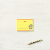 Chien mignon avec lignes Post-it Notes (Sur un bureau)