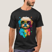 Chien mignon Avec Lunettes T-shirt (Devant)