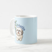 Chien mignon Bonjour Mug (Devant gauche)