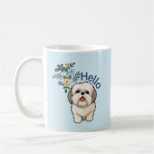 Chien mignon Bonjour Mug (Gauche)