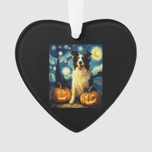 Chien mignon Border Collie Halloween Jack O Lanter