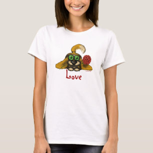 Chien mignon d'amour avec le T-shirt d'art de