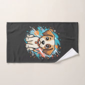 Chien mignon éclaboussure de peinture Art vectorie (Serviette à main)