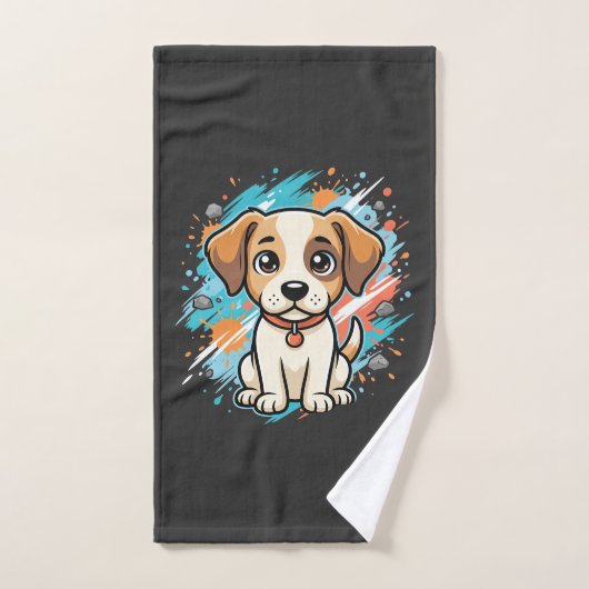 Chien mignon éclaboussure de peinture Art vectorie (Serviette à main)