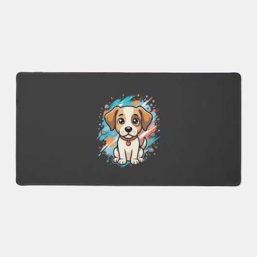 Chien mignon éclaboussure de peinture Art vectorie (Recto)