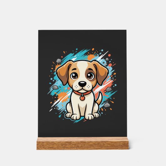 Chien mignon éclaboussure de peinture Art vectorie (Recto)