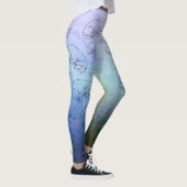 Chien mignon, Leggings bleus tout-sur-impression (Droite)