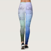 Chien mignon, Leggings bleus tout-sur-impression (Dos)