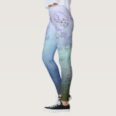 Chien mignon, Leggings bleus tout-sur-impression (Gauche)