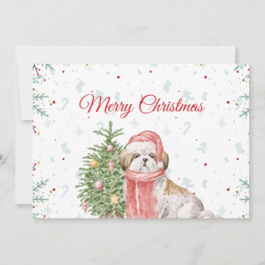 Chien mignon Père Noël Casquette Merci de Noël (Devant)