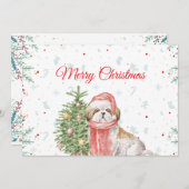 Chien mignon Père Noël Casquette Merci de Noël (Devant / Derrière)