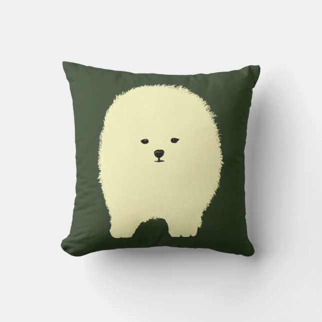 Chien, mignon Pomeranian, Coussin de dessin d'anim (Recto)