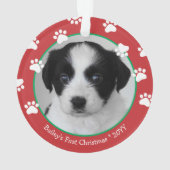 Chien mignon premiers Empreintes de pattes de Noël (dos)