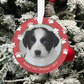 Chien mignon premiers Empreintes de pattes de Noël