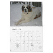 Chien mignon race Saint Bernard Chiot Calendrier (Feb 2026)