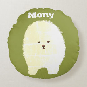 Chien, mignonne Poméranie Fluffy Pet Art coussin r