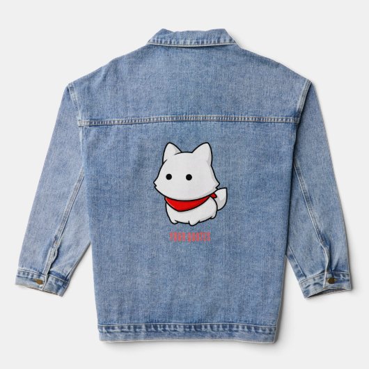 Chien Minimaliste Blanc avec Bandana Rouge (Verso)