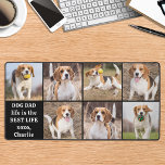 Chien moderne papa vie Custom 7 Photo Collage<br><div class="desc">Ce tapis de bureau propose un collage photo personnalisable avec six photos de votre choix, parfait pour présenter votre meilleur ami, animal de compagnie, famille ou enfants. Le design moderne et mignon est idéal pour les mamans, les grands-parents et les amis, ou toute personne qui cherche un accessoire de bureau...</div>