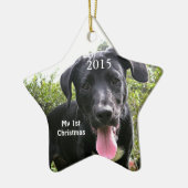Chien Mon premier ornement photo de Noël (Gauche)