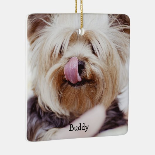 Chien Noël Ornements Carré Ajouter Photo Custom (Droite)