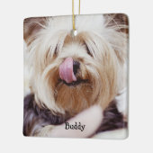 Chien Noël Ornements Carré Ajouter Photo Custom (Gauche)